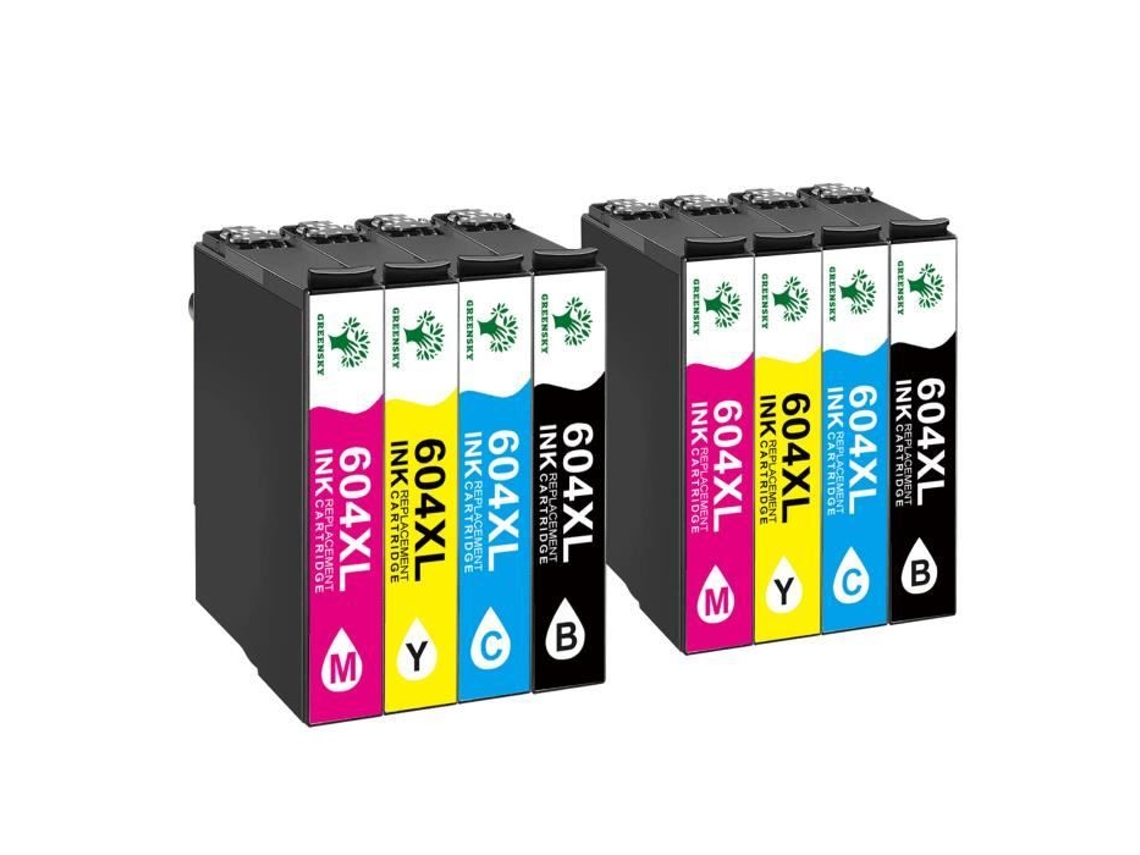 Cartuchos De Tinta Compatíveis Greensky Para Epson 604 Xl Ananás Lote De 8 Preto Ciano Magenta Amarelo