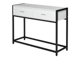 Mesa De Console, Estrutura De Metal, Design Que Economiza Espaço, Preto E Branco