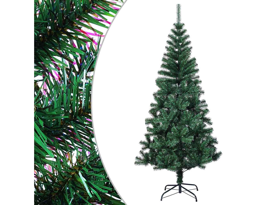 Vidaxl Árvore Natal Artificial C/ Pontas Iridescentes 120 Cm Pvc Verde
