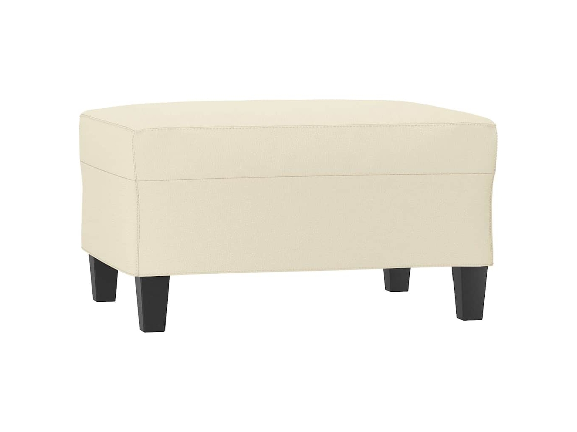 Conjunto 1 Banco Para Os Pés Vidaxl Creme Couro Sintético (70 X 55 X 41 Cm)