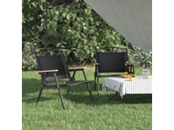 Cadeiras De Campismo 2 Pcs 54x43x59 Cm Tecido Oxford Preto Dkd Home Decor