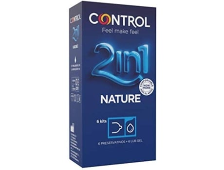 Preservativos CONTROL Duo Natura 2 em 1 com Gel (6 + 6 Unidades)