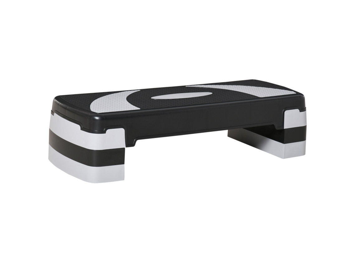 Stepper ajustável com 3 alturas, 10-20cm, preto e cinza | S/MARCA