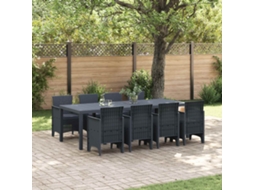 Vidaxl Conjunto De Jantar Para Jardim 9 Unid. Antracite Polipropileno