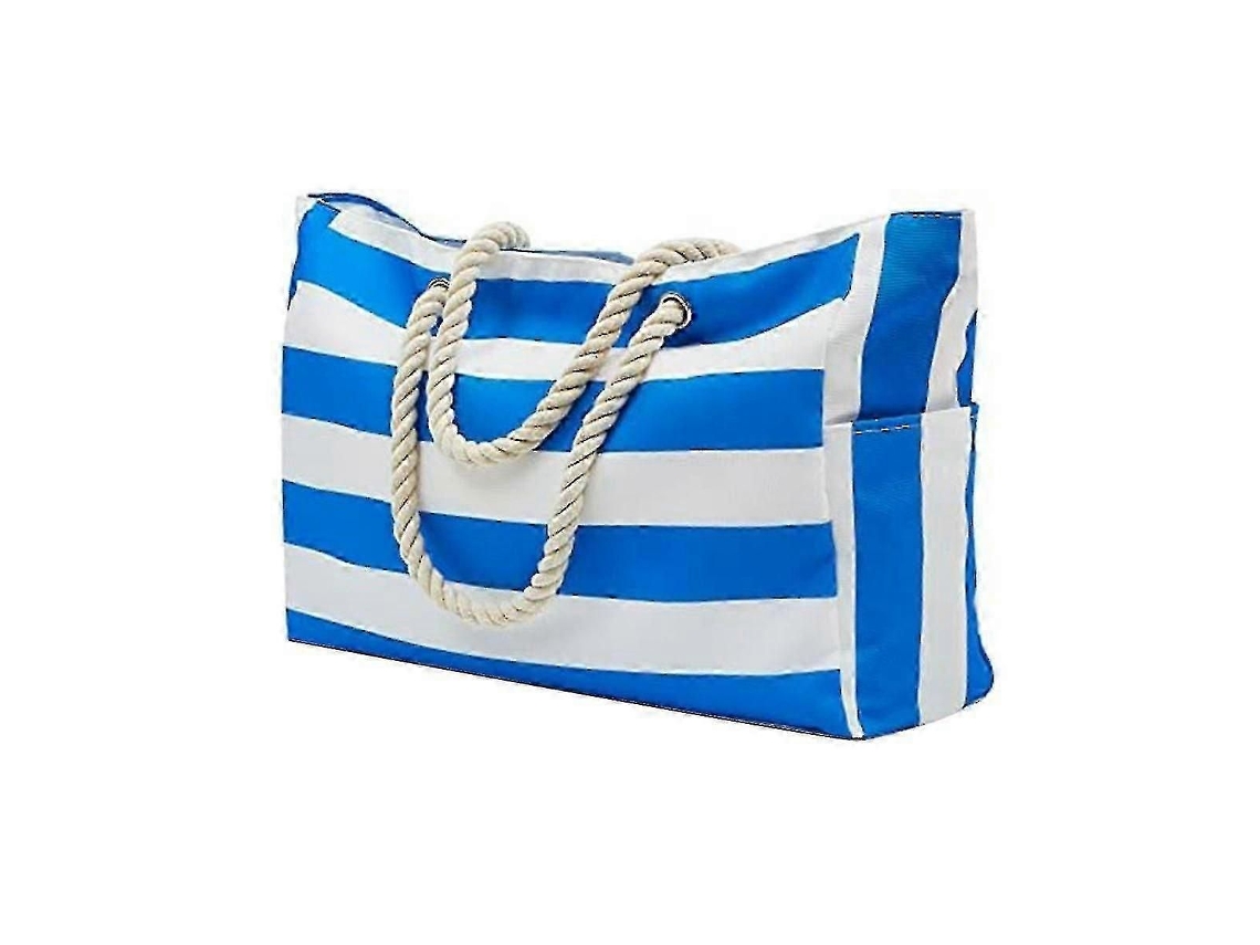 Bolsa de Praia, para Natação, Praia Impermeável, Piscina, Sacola Compras , Ombro Dobrável Azul GOKOCO