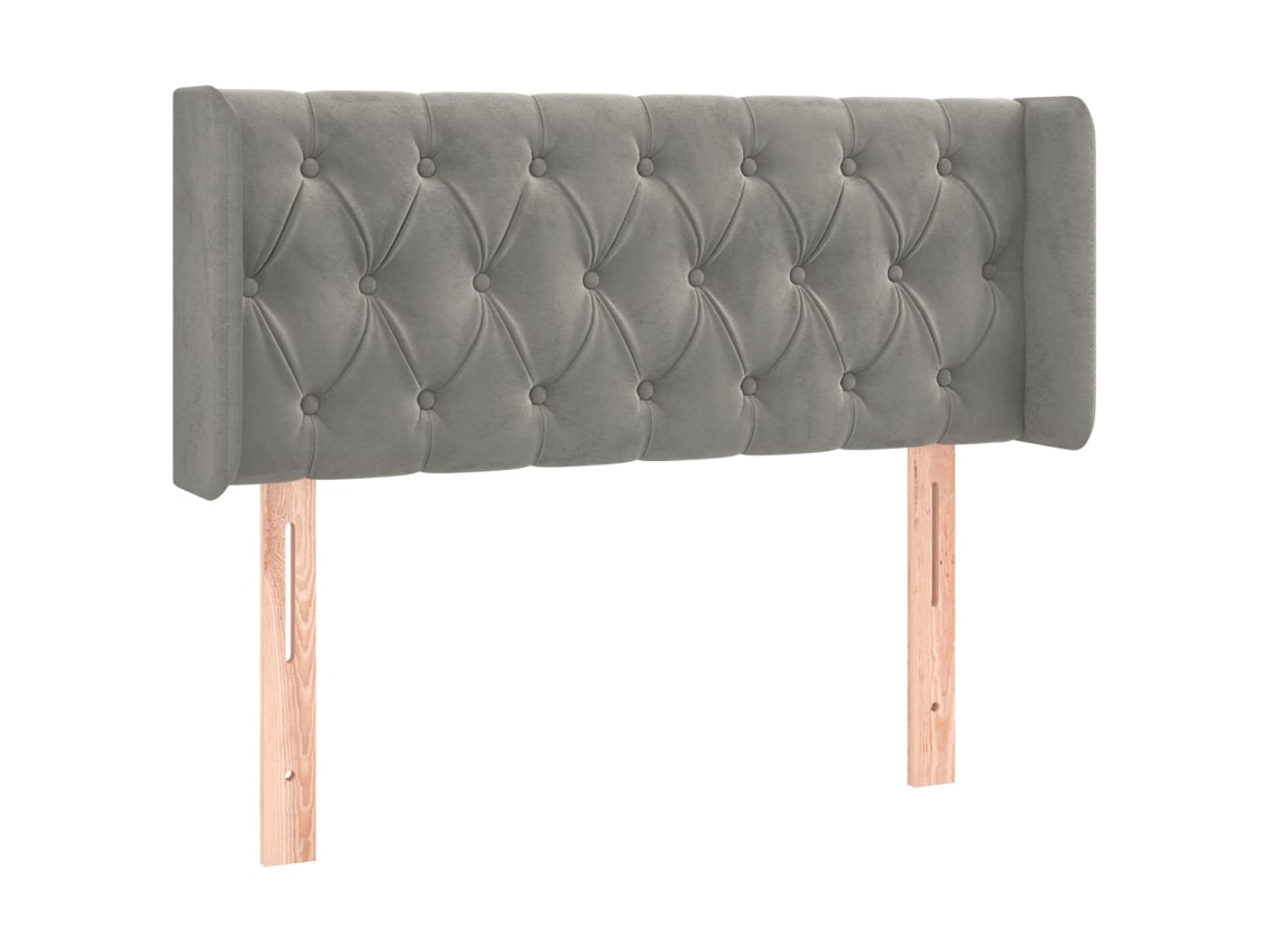 Cabeceira de Cama com Abas Veludo Cinzento Claro MAISON EXCLUSIVE (93x16x78 cm)