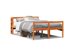 Bed Frame, Bed Frames Vidaxl Marrom Madeira (120 X 190 Cm)
