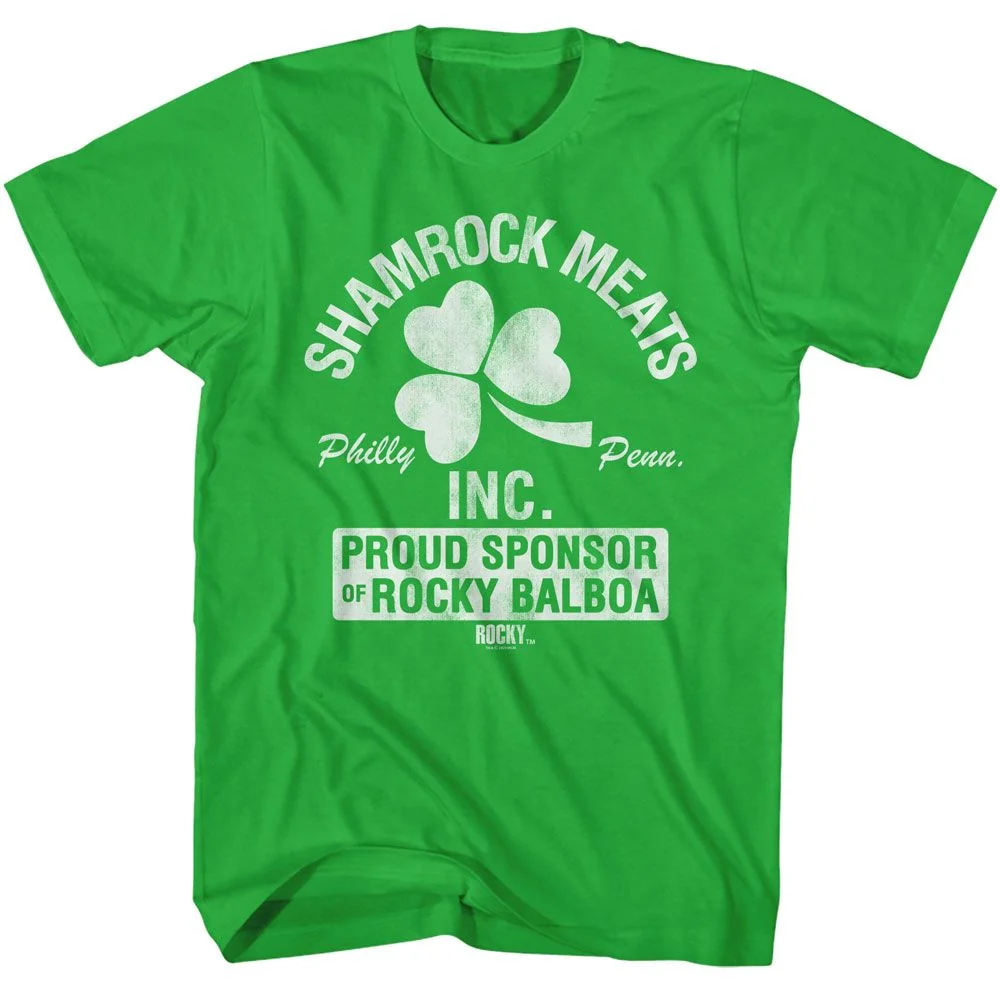 Rockinstone Rocky Movie Shamrock Meats Philly Solid Kelly Adult T-shirt Size:xxxl