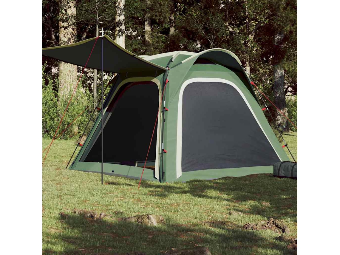 Vidaxl Tenda De Campismo 4 Pessoas Libertação Rápida Impermeável Verde