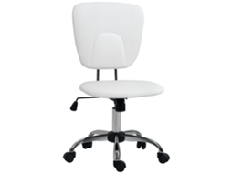 Silla De Oficina Giratoria Con Altura Ajustable Y Función Basculante Para Escritorio Estudio 50x54x87,5-96,5 Cm Blanco