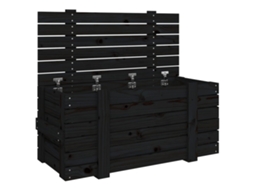 Storage Box, Storage Boxes Vidaxl Preto Madeira De Pinho (91 X 40.5 X 42 Cm)
