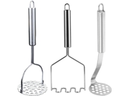 Amassador De Batatas Manual Resistente Em Aço Inoxidável, 3 Peças,