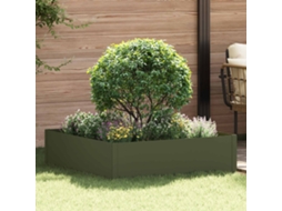 Vidaxl Acabamento Para Gramado 100 X 100 X 35 Cm Aço Verde-azeitona