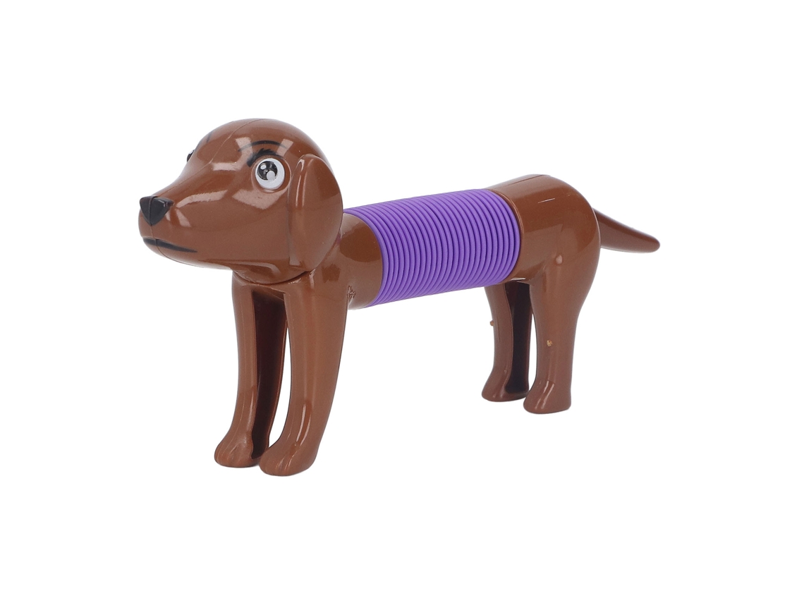 Ats brinquedo Anti estresse Tubo Pop com Design de Cachorro Colorido Flexível Esticável para Crianças Marrom