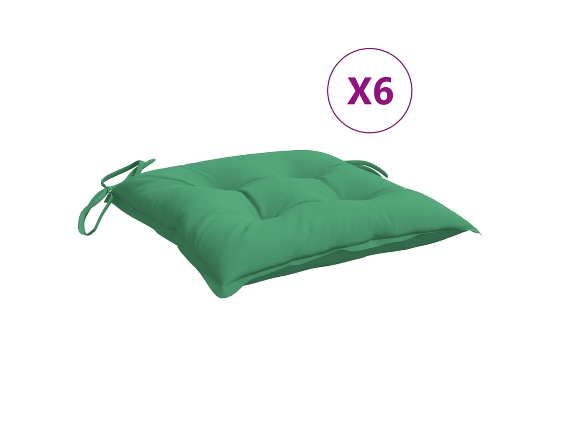 Chair Cushion, Chair Cushions Vidaxl Verde Poliéster (40 X 40 X 7 Cm)