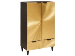 Vidaxl Armário Lateral Preto E Ouro 60 X 33,5 X 100 Cm
