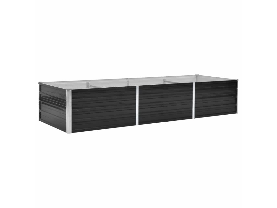 Vaso para plantas VIDAXL Antracite Aço (240x80x45cm)