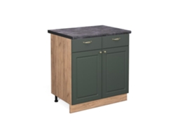 Móveis de cozinha Fame-Line, 80 cm, PT Antracite, Country Gold Green, Vicco