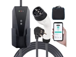 Carregador Ev Portátil 16a Tipo 2 Ip66 Com Cabo De 8,6m, Monofásico 3,68kw Com Ficha Cee E Ajustável Tekmaquinas
