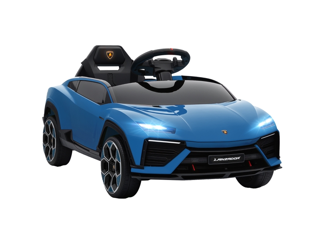 Carrinho Elétrico 12v Controle Remoto 2,4ghz 2 Motores Led Música Azul 102x49x43cm