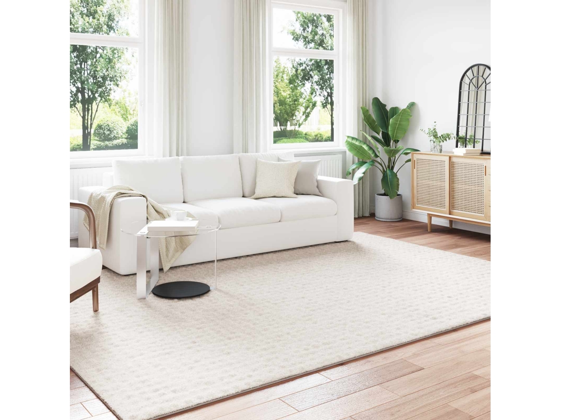 Vidaxl Tapetes De Área Retangular Sirolo Creme 280 X 200 Cm Poliéster