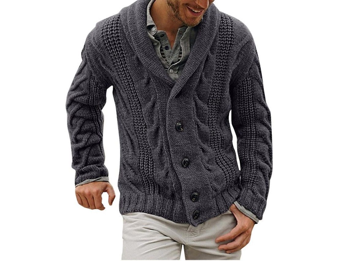 2026 chaqueta de Punto para Hombre Mystdiy Estilo Clásico Talla Suelta Manga Larga para Otoño e Invierno