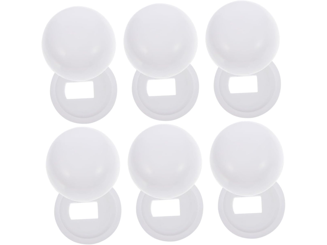 Tampas Universais De Plástico Para Parafusos Vaso Sanitário Com Fechos Pressão,pacote 6 Pares,