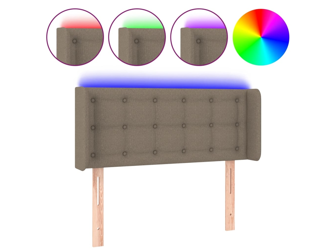 Cabeceira de Cama com Luzes Led Tecido Cinza Acastanhado MAISON EXCLUSIVE (103x16x78 cm)