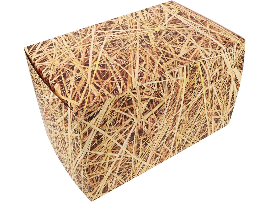 Caixa Decorativa Fácil Transportar Papel Cáqui Ideal Festas Country Piqueniques Livre Halloween Feno Tema Ao GOKOCO
