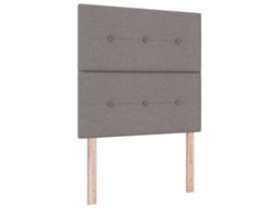 Cama Box Spring Led cinzento acastanhado 120x190 cm Tecido MAISON EXCLUSIVE