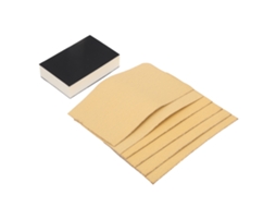 Papel De Lija Autoadhesivo Amarelo Com Flocking 80/120/240 Malla Ferramentas De Lixa Com Bloco De Espuma