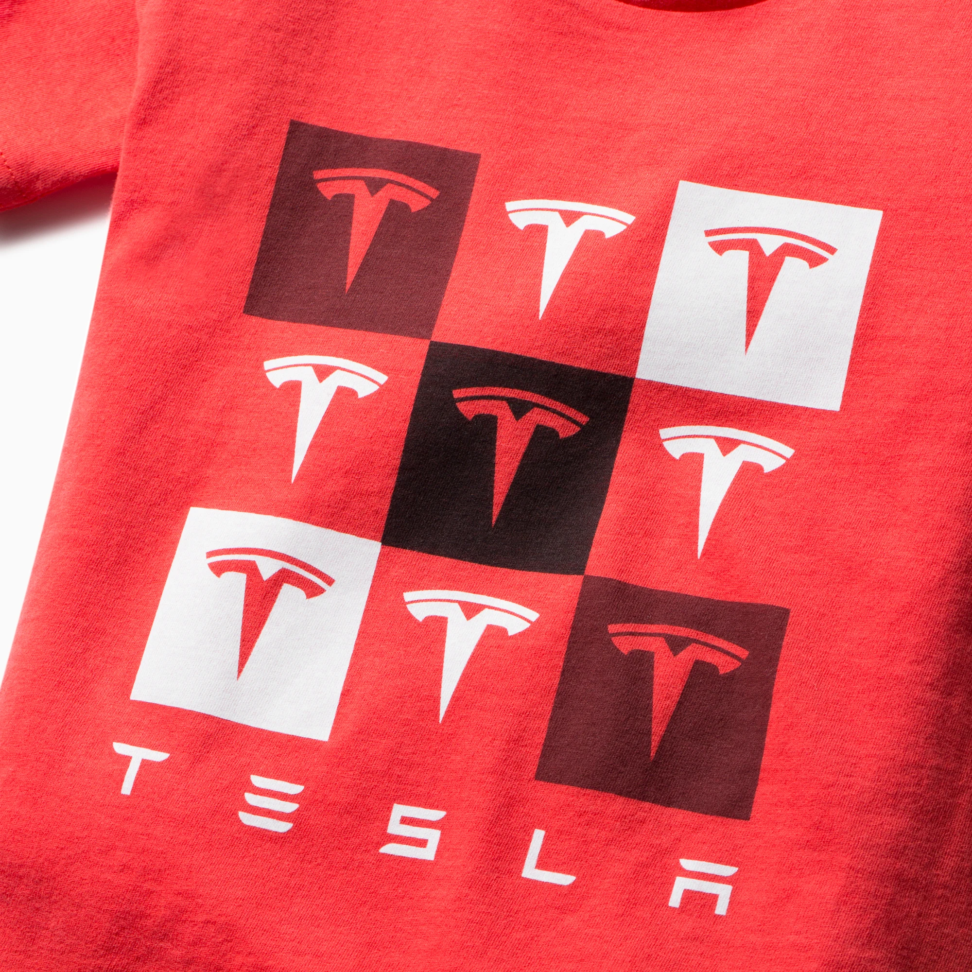 T-shirt Rockinstone Tesla-like Checkered Adult Red (m)
