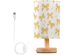 Abajur De Cabeceira Kcldeci With Laços Amarelos Para Quarto, Fazenda Style, Mesa De Cabeceira, Luminária De Mesa Para