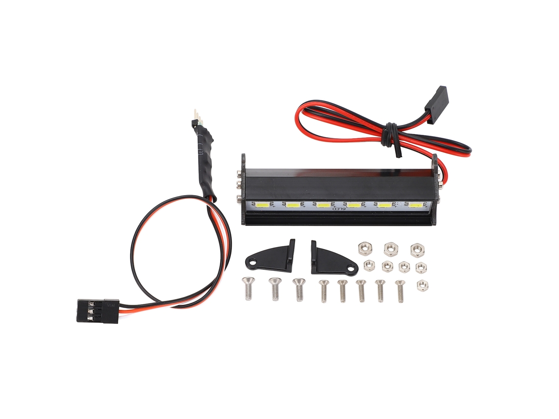 Kit de Farol LED para Carro RC 70mm Alumínio 6 LEDs Luz Branca Teto | S/MARCA