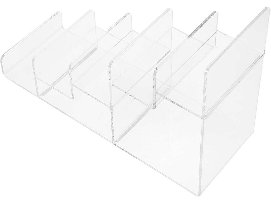 Shineofi Expositor De Acrílico Transparente Para Carteiras E Bolsas, Suporte Escalonado De 5 Níveis Com Espaçamento 5cm