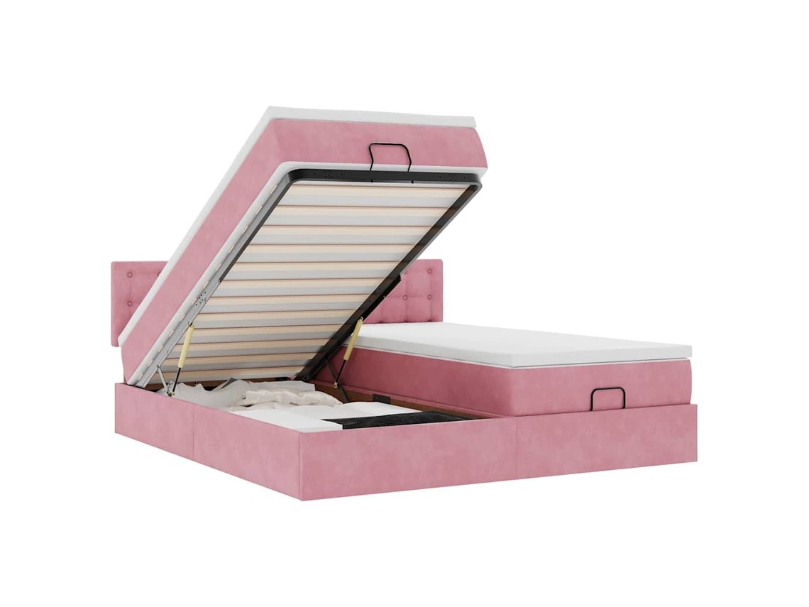 Ottoman Bed, Ottoman Beds Vidaxl Cor-de-rosa Veludo (200 X 200 Cm)