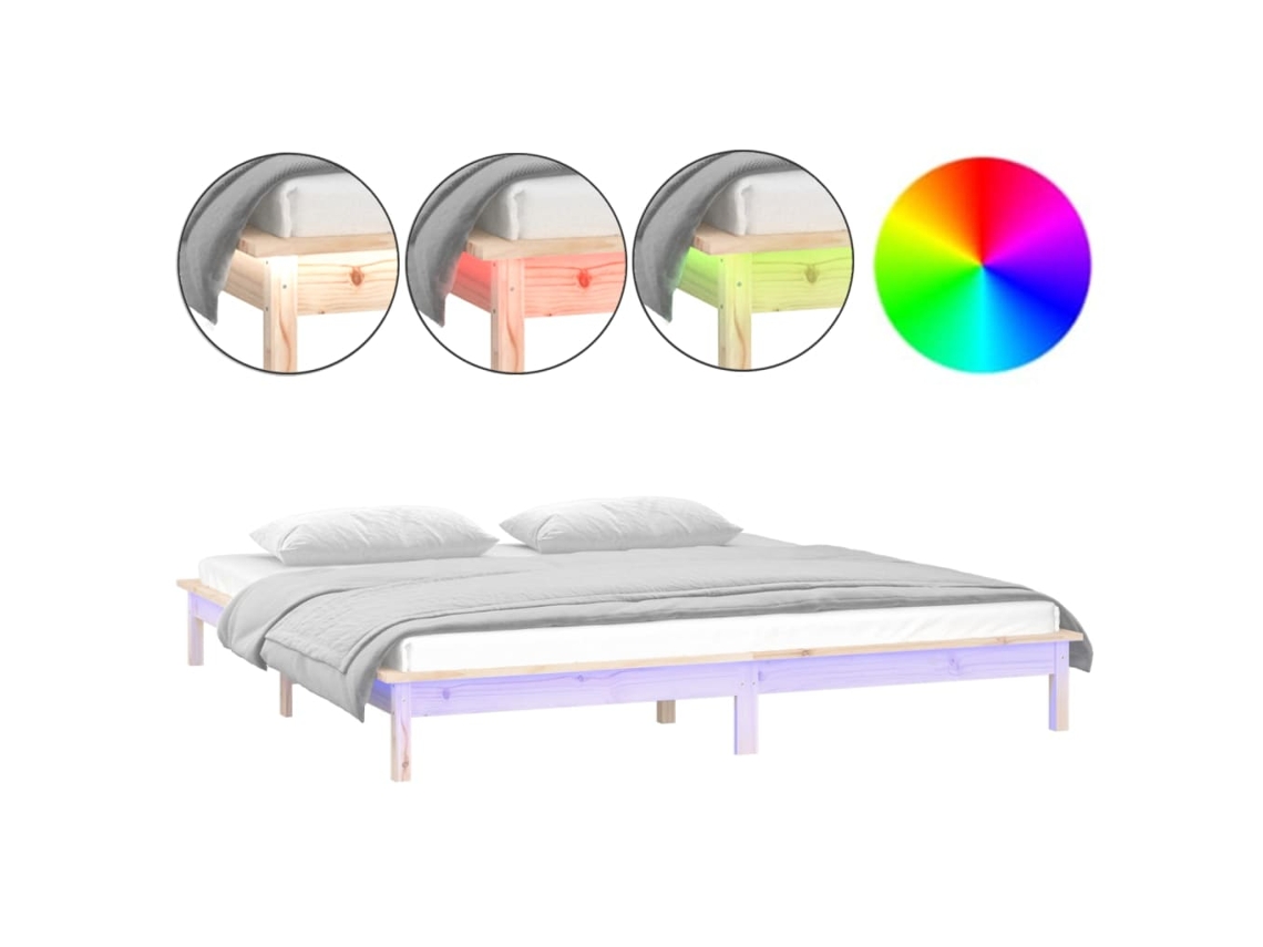 Bed Frame, Bed Frames Vidaxl Marrom Madeira (200 X 200 Cm)
