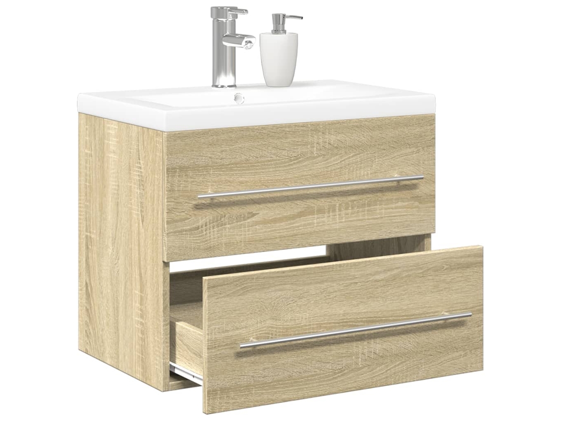 Vidaxl 2 Pcs Conj. Móveis Casa Banho Derivados Madeira Carvalho Sonoma