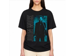 Rockinstone John Wick Vertical Text And Rectangle Black Adult T-shirt Size:m