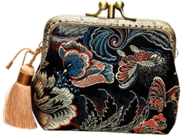 Porta-moedas Retrô De Camada Dupla Com Tassel, Estojo Portátil Para Mulheres.