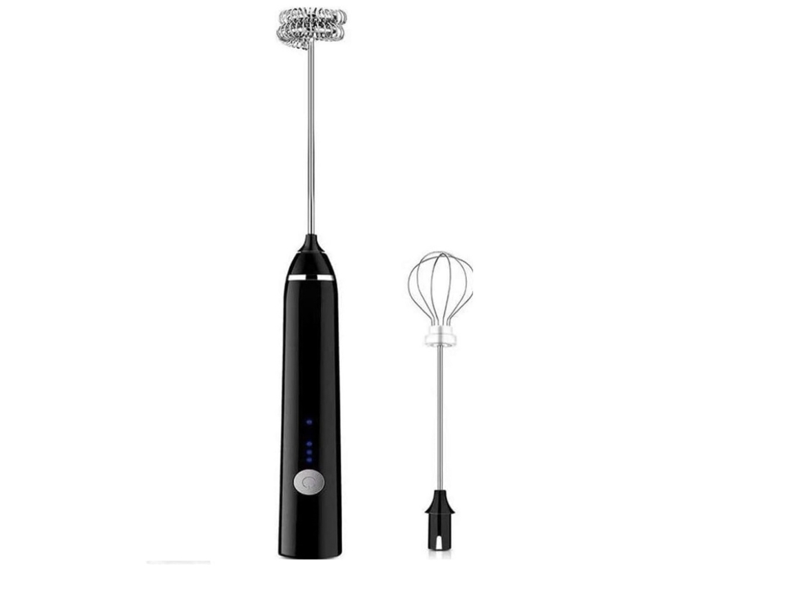 ESPUMADOR ELÉTRICO DE LEITE AQUAFORGE manual, recarregável usb, velocidade ajustável, batedor duplo, silencioso