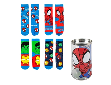 Pacote De 4 Meias Spidey Tamanho 23 26 Licencias Infantiles