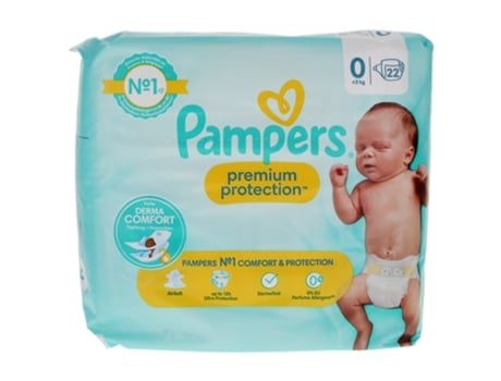 Fralda Premium Protection 22 Tamanho 0 Menos de 3 kg PAMPERS