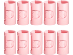 Prendedores De Lençóis, 10 Unidades. Folhas Cilíndricas De Plástico Antiderrapante. Aquaforge (rosa)