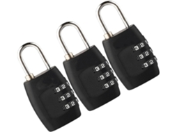 Conjunto De 3 Cadeados Combinação Para Malas Viagem, Com Código