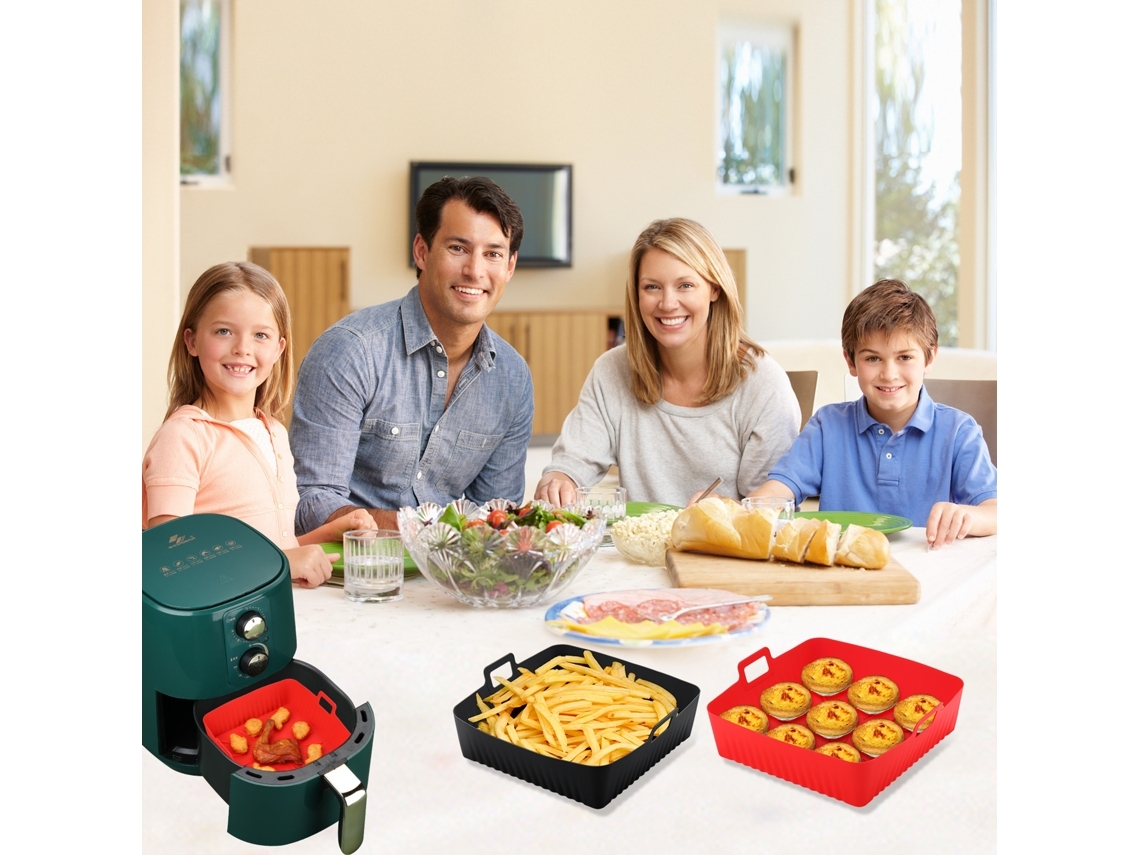 Tigela de Silicone para Air Fryer 23 X 21 X 6 5 Cm Preto