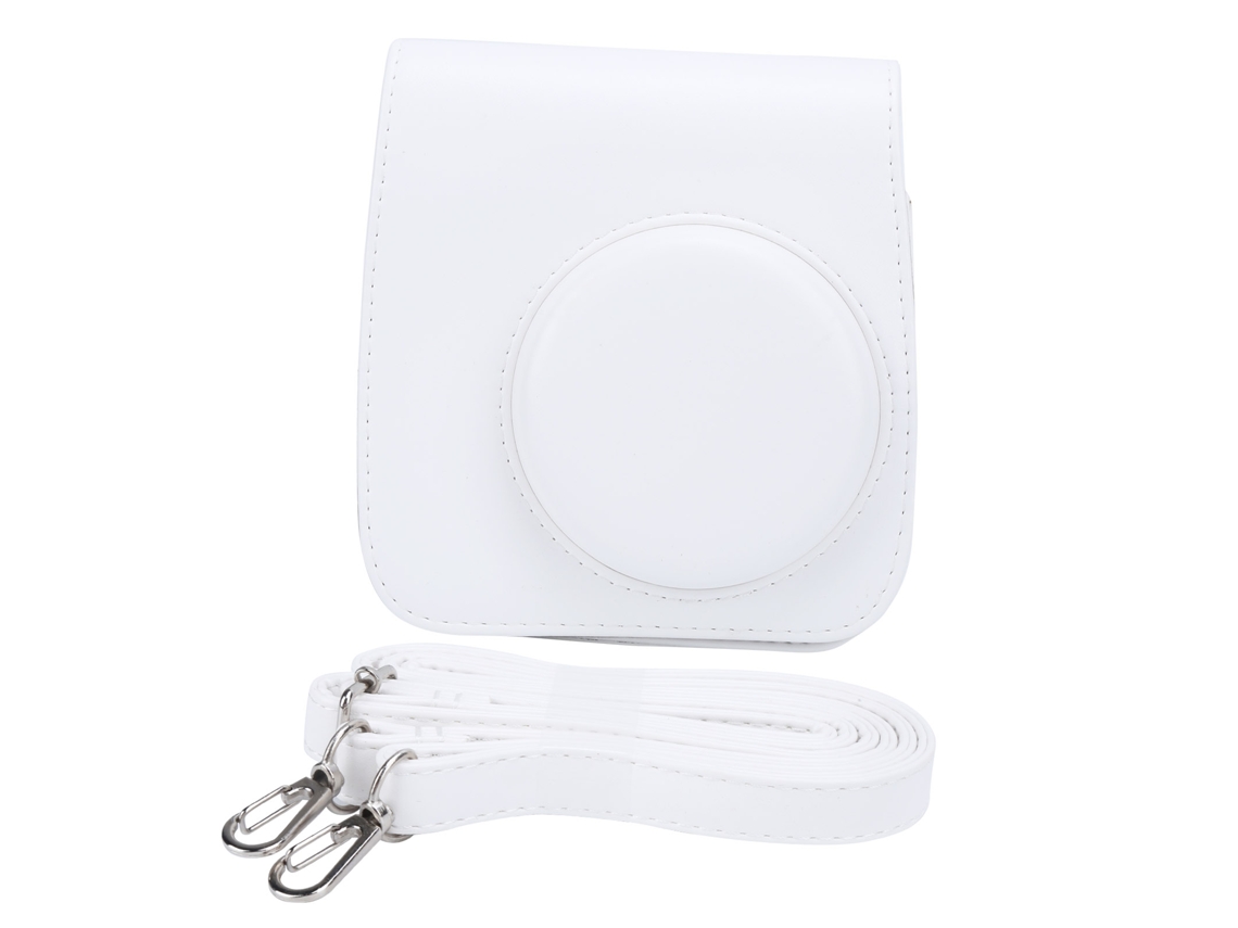 Pu Leather Mini Camera Protective Case With Adjustable Shoulder Strap For Instax Mini 7+ Camera LAXISCREED (blanche )