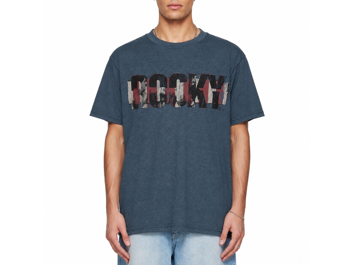 Rockinstone Rocky Movie Kay Oh Heather Navy Adult T-shirt Size:s