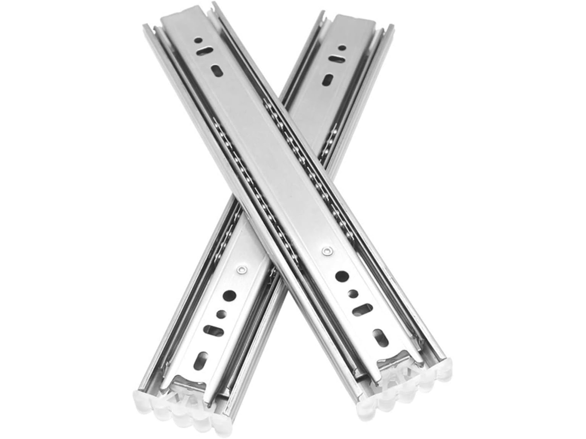 Kallory 2 Peças Corrediças De Gaveta Em Aço Inoxidável, Três Seções, Ferragens Para Móveis, Design Com Fechamento