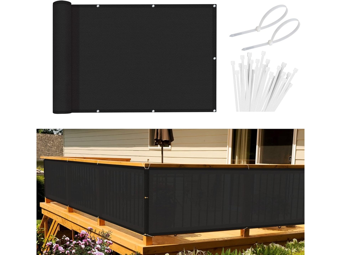 Lurelia Rede De Proteção 90 X 300 Cm Anti-uv Anti-vento Preto